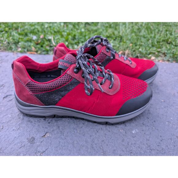 Ara Women's Taryn Lace Up Gore Tex Sneakers Sz 9 Red Fusion Four - Picture 4 of 9